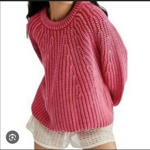 FREE PEOPLE Take Me Home Pink Knit Sweater Size Small
